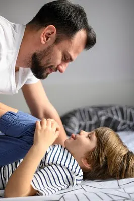 Good father spending time with son
