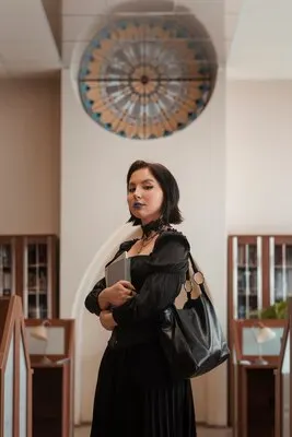Goth student attending school