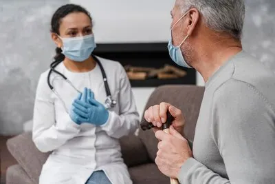 Doctor presenting medical treatment