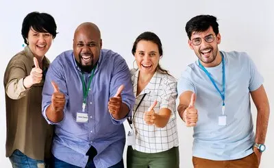 Co-workers giving great feedback