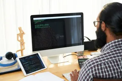 IT engineer making code