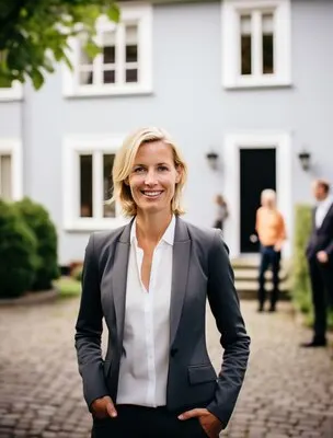 Medium shot woman working as a real estate agent
