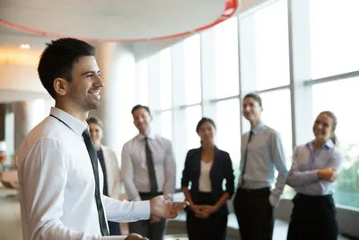 Male Executive Manager and Team
